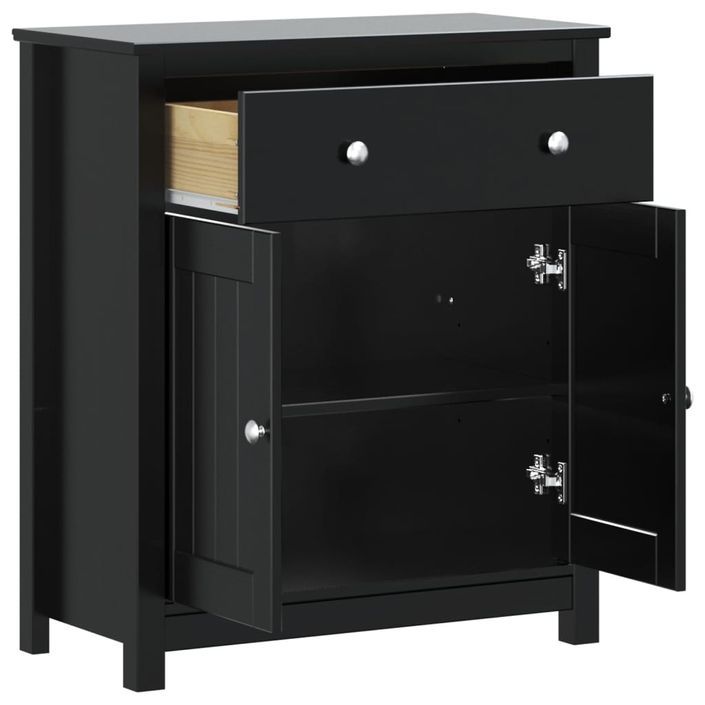 Armoire de salle de bain BERG noir 69,5x34x80 cm pin massif - Photo n°4