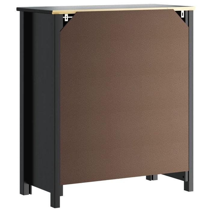 Armoire de salle de bain BERG noir 69,5x34x80 cm pin massif - Photo n°6