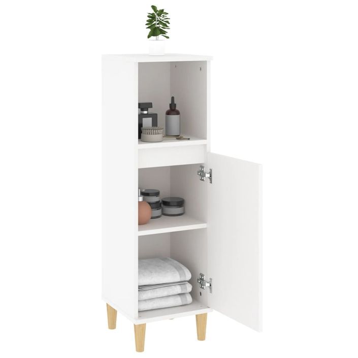 Armoire de salle de bain blanc 30x30x100 cm bois d'ingénierie - Photo n°4