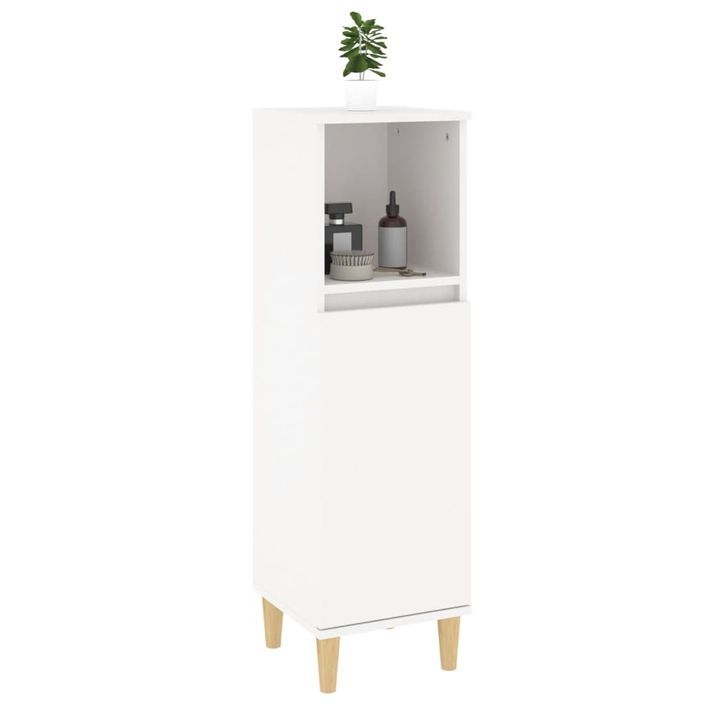 Armoire de salle de bain blanc 30x30x100 cm bois d'ingénierie - Photo n°5