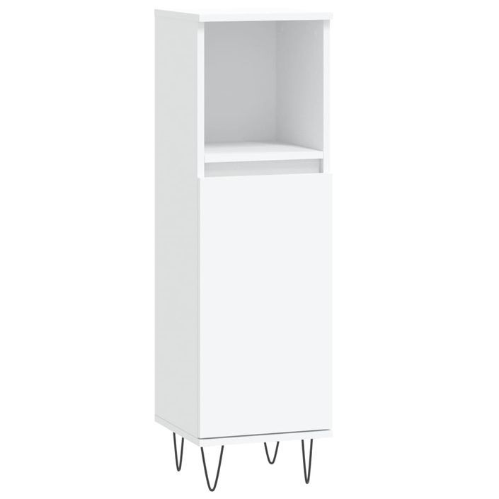 Armoire de salle de bain blanc 30x30x100 cm bois d'ingénierie - Photo n°1