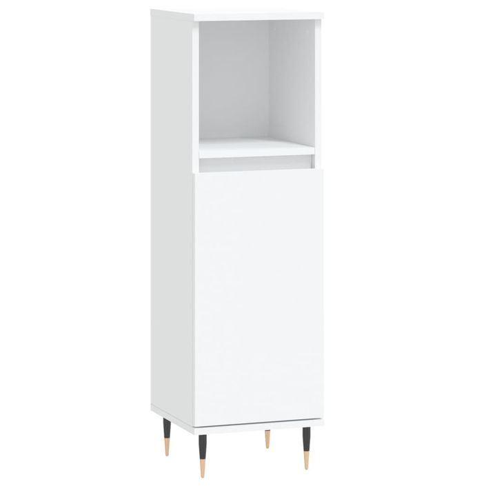 Armoire de salle de bain blanc 30x30x100 cm bois d'ingénierie - Photo n°1