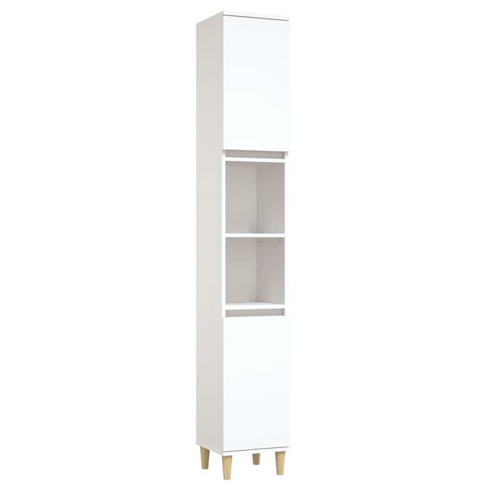 Armoire de salle de bain blanc 30x30x190 cm bois d'ingénierie - Photo n°1