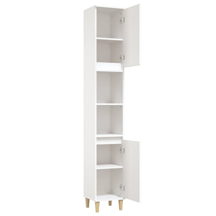 Armoire de salle de bain blanc 30x30x190 cm bois d'ingénierie - Photo n°7