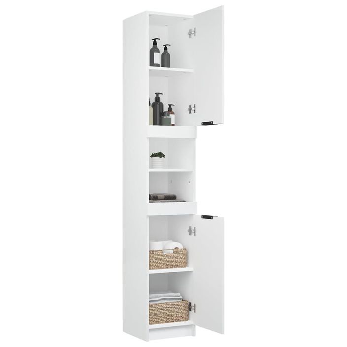 Armoire de salle de bain blanc 32x34x188,5 cm bois d'ingénierie - Photo n°6