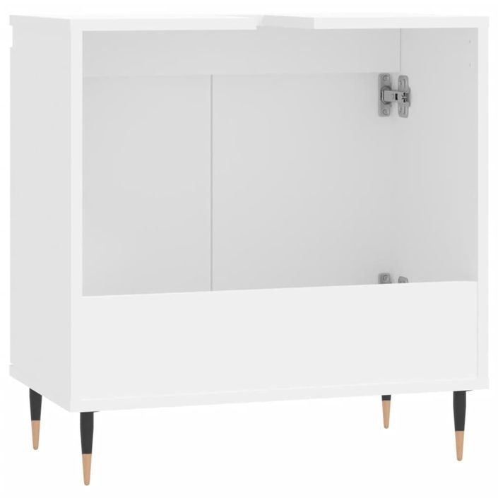 Armoire de salle de bain blanc 58x33x60 cm bois d'ingénierie - Photo n°7