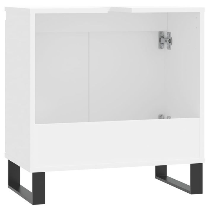 Armoire de salle de bain blanc 58x33x60 cm bois d'ingénierie - Photo n°7