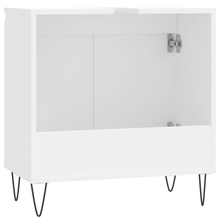 Armoire de salle de bain blanc 58x33x60 cm bois d'ingénierie - Photo n°7