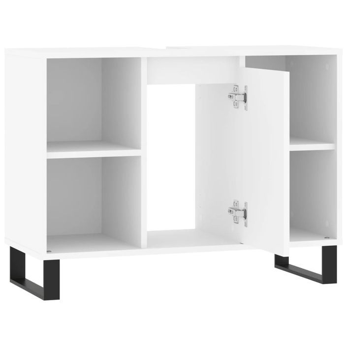 Armoire de salle de bain blanc 80x33x60 cm bois d'ingénierie - Photo n°5