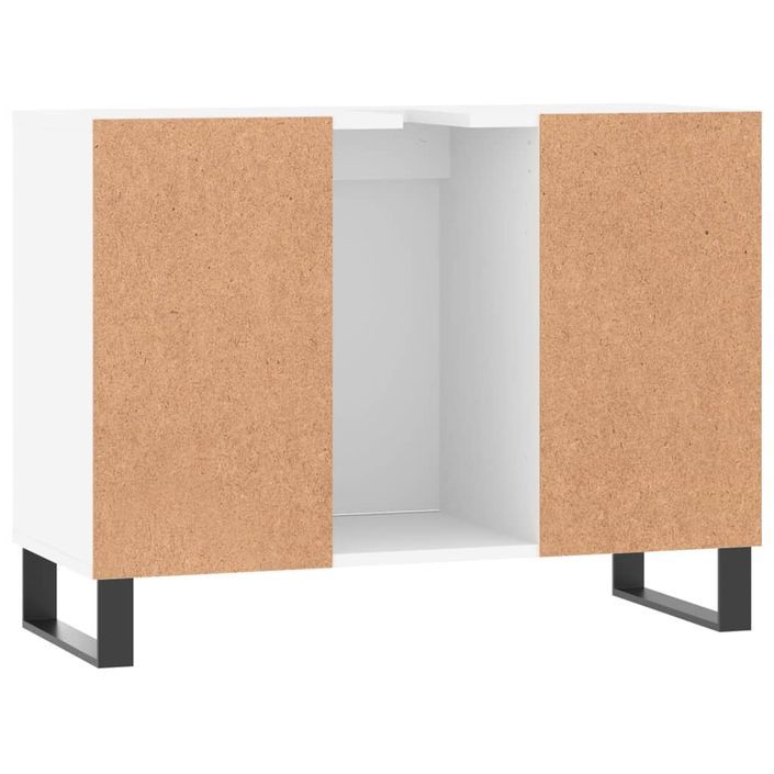 Armoire de salle de bain blanc 80x33x60 cm bois d'ingénierie - Photo n°8