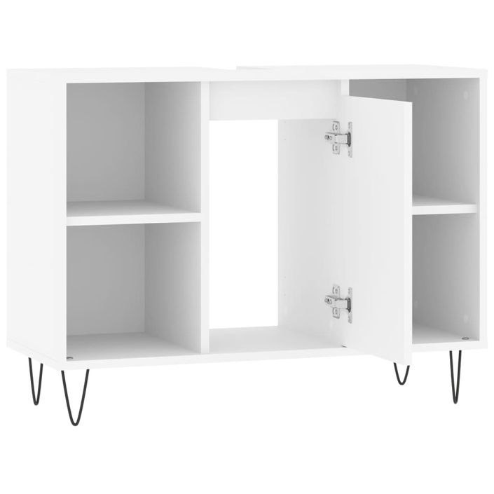 Armoire de salle de bain blanc 80x33x60 cm bois d'ingénierie - Photo n°2