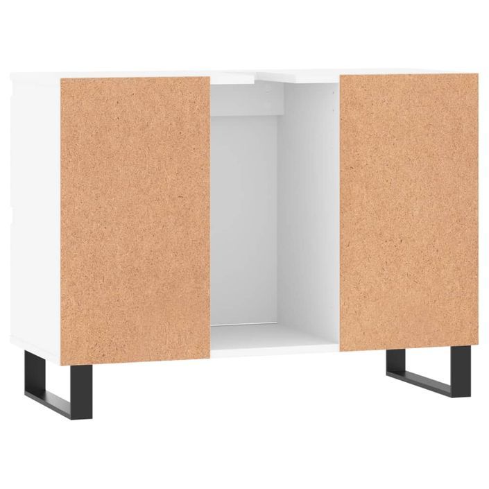 Armoire de salle de bain blanc 80x33x60 cm bois d'ingénierie - Photo n°7