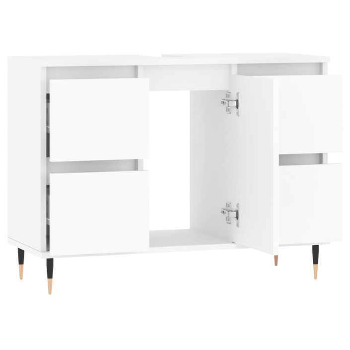 Armoire de salle de bain blanc 80x33x60 cm bois d'ingénierie - Photo n°4