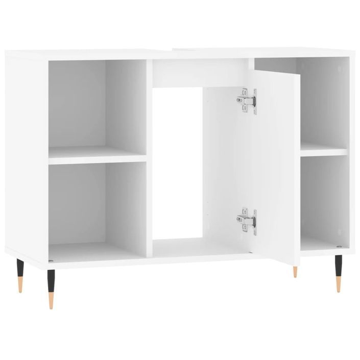 Armoire de salle de bain blanc 80x33x60 cm bois d'ingénierie - Photo n°5