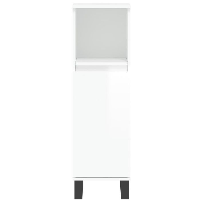 Armoire de salle de bain blanc brillant 30x30x100 cm - Photo n°6