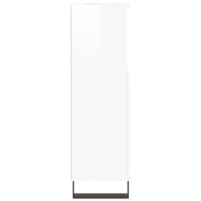 Armoire de salle de bain blanc brillant 30x30x100 cm - Photo n°7