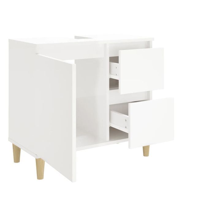 Armoire de salle de bain blanc brillant 65x33x60 cm - Photo n°6