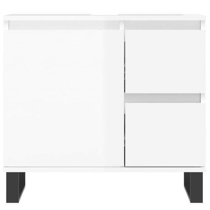 Armoire de salle de bain blanc brillant 65x33x60 cm - Photo n°4