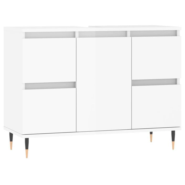 Armoire de salle de bain blanc brillant 80x33x60 cm - Photo n°1