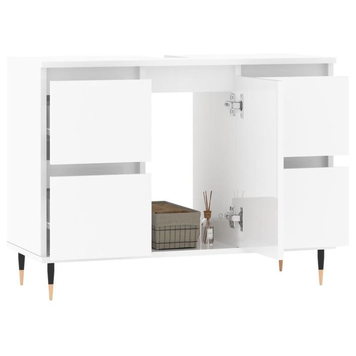 Armoire de salle de bain blanc brillant 80x33x60 cm - Photo n°3