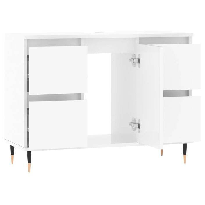 Armoire de salle de bain blanc brillant 80x33x60 cm - Photo n°4