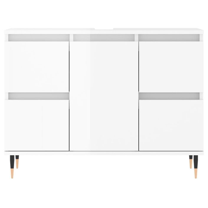 Armoire de salle de bain blanc brillant 80x33x60 cm - Photo n°5