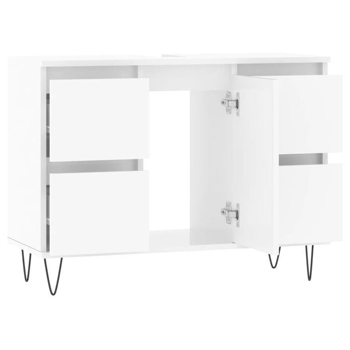 Armoire de salle de bain blanc brillant 80x33x60 cm - Photo n°5