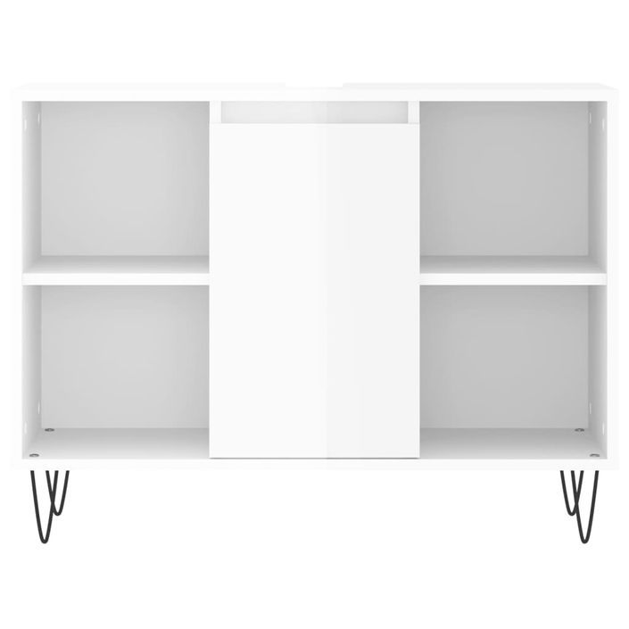Armoire de salle de bain blanc brillant 80x33x60 cm - Photo n°5