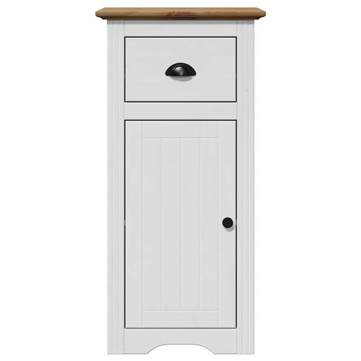 Armoire de salle de bain BODO blanc et marron 44x30x90 cm - Photo n°4