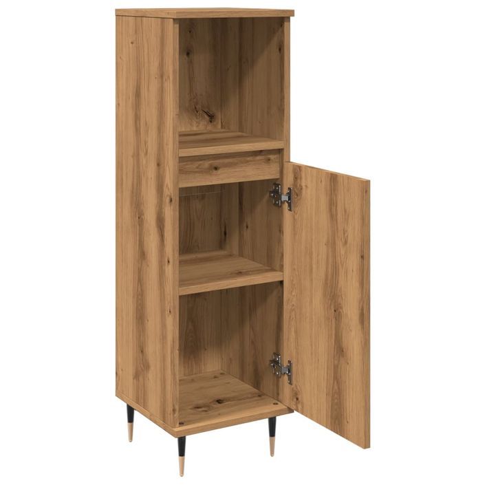 Armoire de salle de bain chêne artisanal 30x30x100 cm - Photo n°7