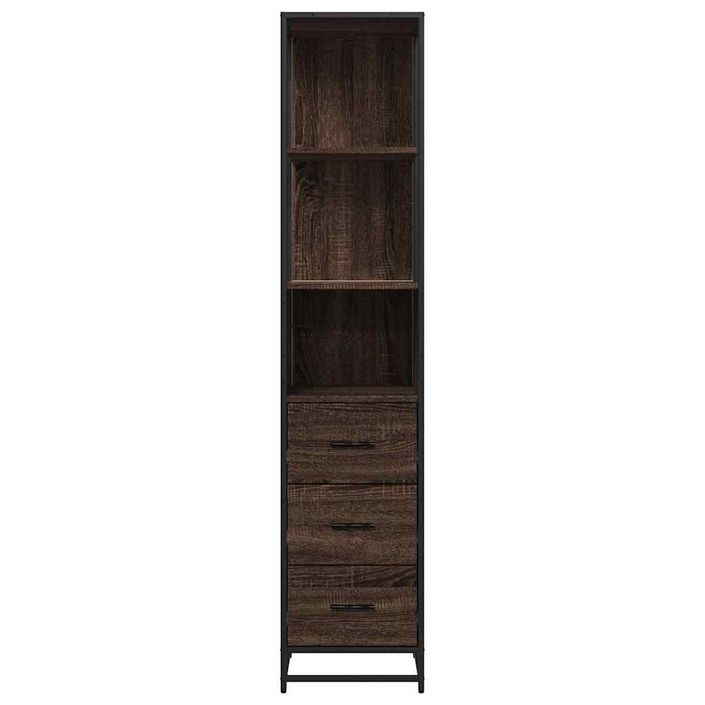 Armoire de salle de bain chêne marron 35x37,5x166 cm - Photo n°5