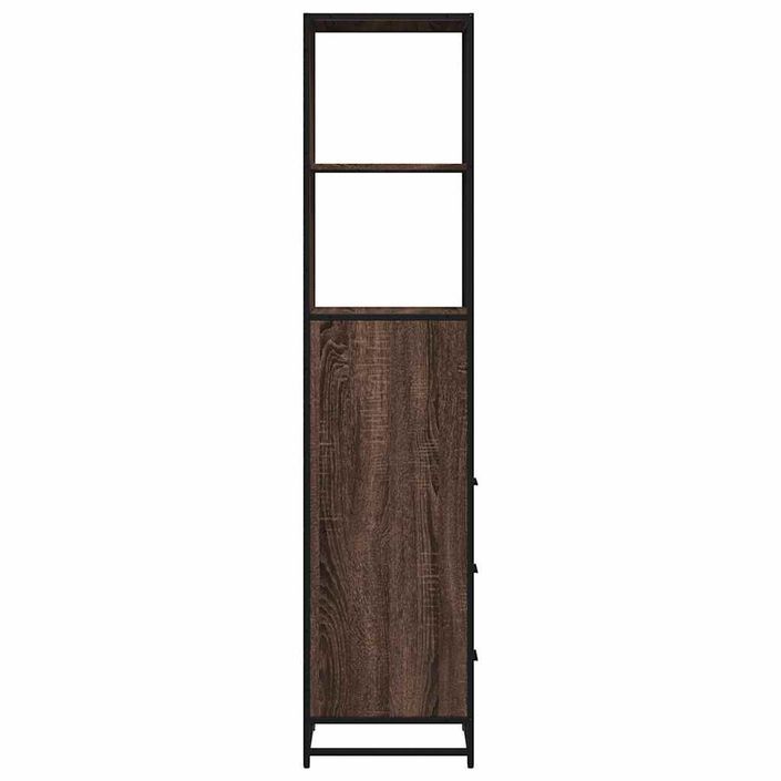 Armoire de salle de bain chêne marron 35x37,5x166 cm - Photo n°7