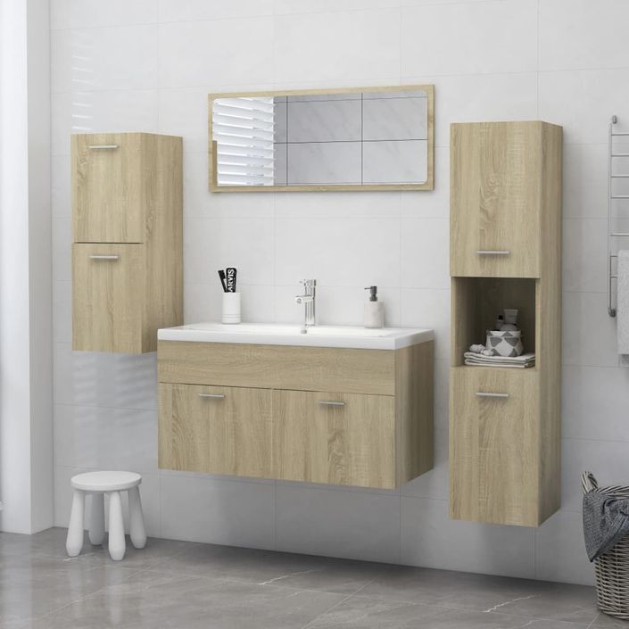 Armoire de salle de bain Chêne sonoma 30x30x80 cm - Photo n°5