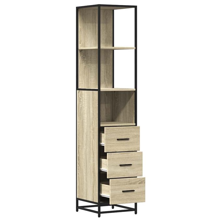 Armoire de salle de bain chêne sonoma 35x37,5x166 cm - Photo n°6