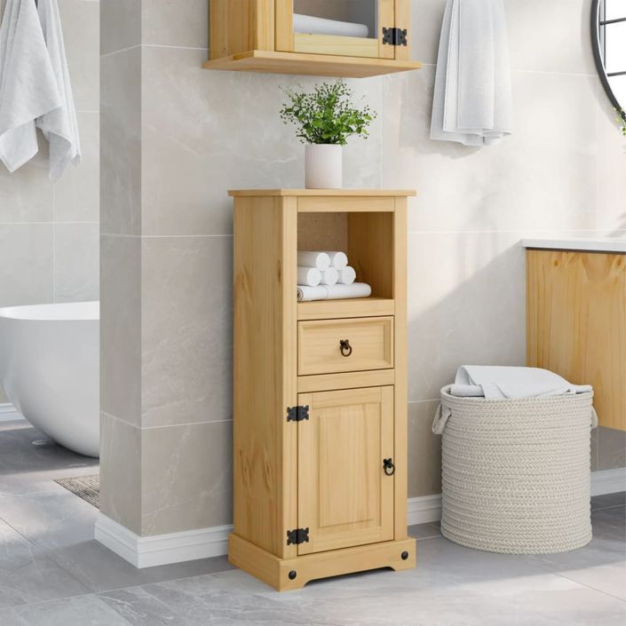 Armoire de salle de bain Corona 45x33x110 cm bois de pin massif - Photo n°1