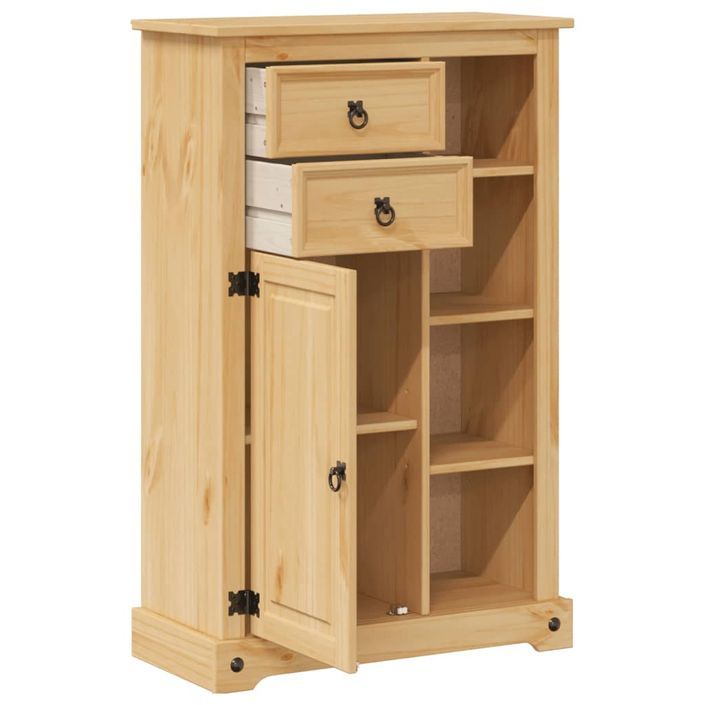 Armoire de salle de bain Corona 70x33x110 cm bois de pin massif - Photo n°4