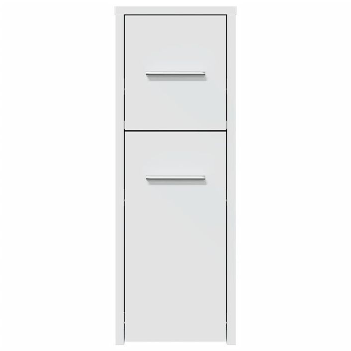 Armoire de salle de bain étroite avec roulettes blanc - Photo n°4