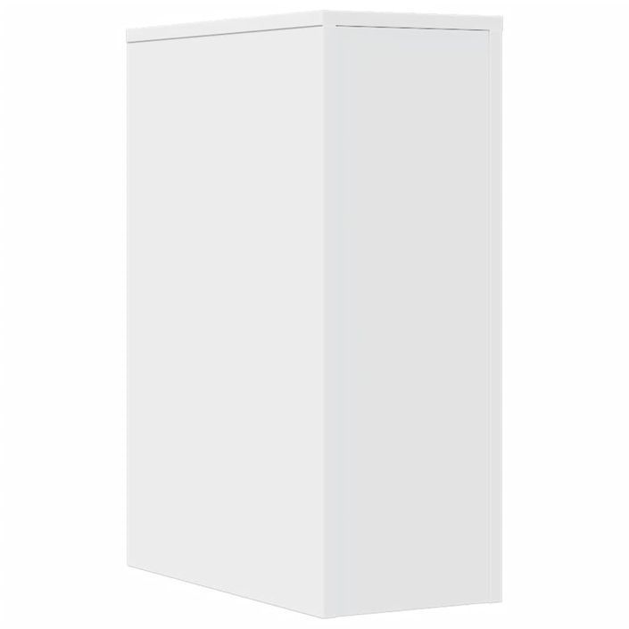 Armoire de salle de bain étroite avec roulettes blanc - Photo n°6