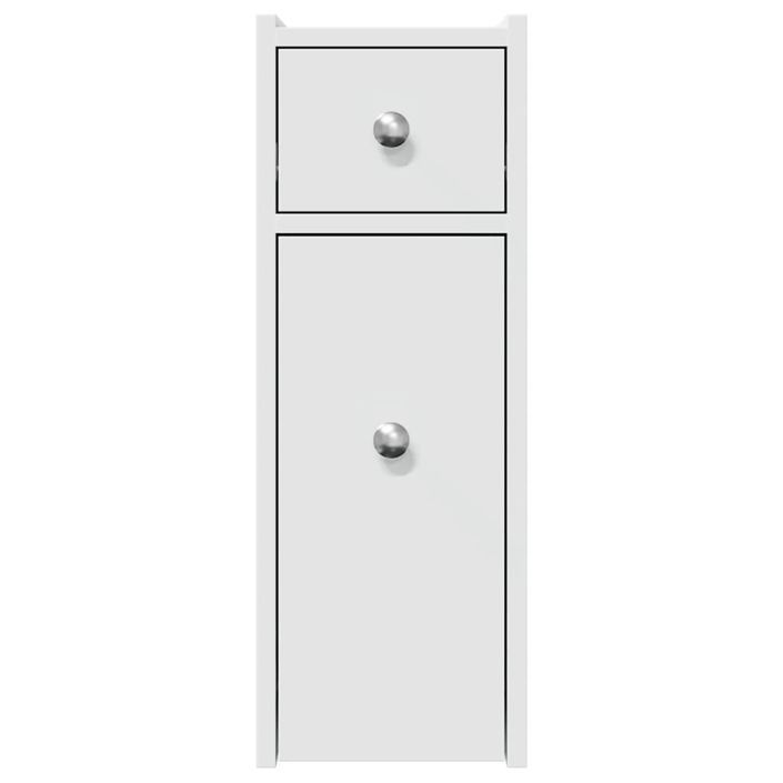 Armoire de salle de bain étroite avec roulettes blanc - Photo n°4