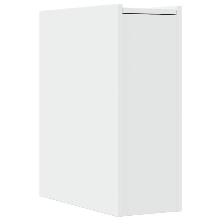 Armoire de salle de bain étroite avec roulettes blanc - Photo n°6