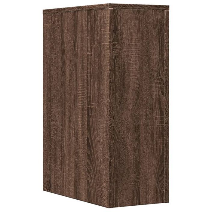 Armoire de salle de bain étroite avec roulettes chêne marron - Photo n°6