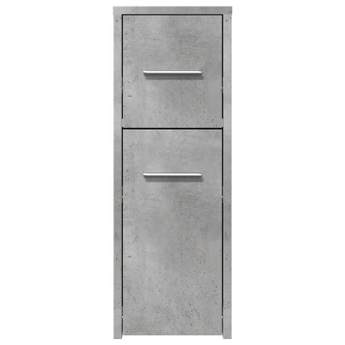 Armoire de salle de bain étroite avec roulettes gris béton - Photo n°4