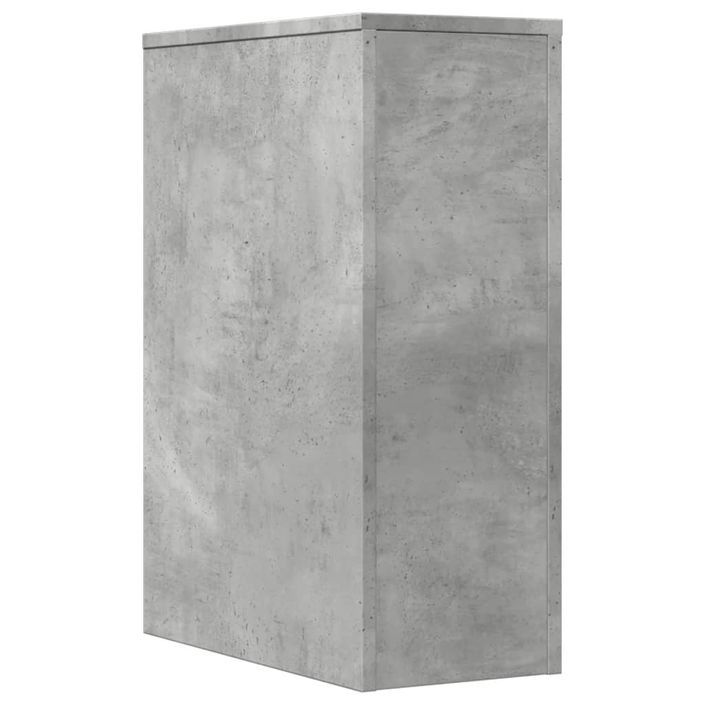 Armoire de salle de bain étroite avec roulettes gris béton - Photo n°6