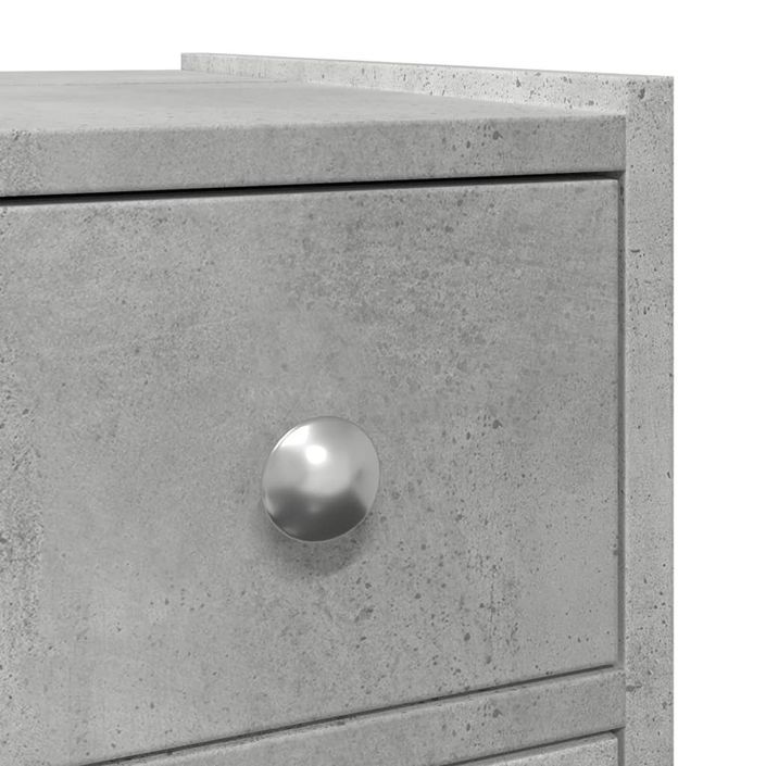 Armoire de salle de bain étroite avec roulettes gris béton - Photo n°9