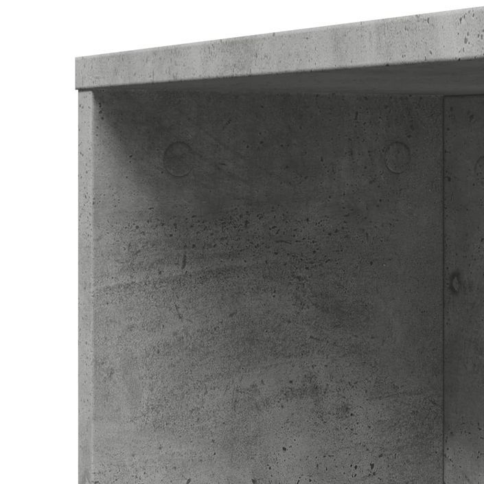 Armoire de salle de bain étroite avec roulettes gris béton - Photo n°9