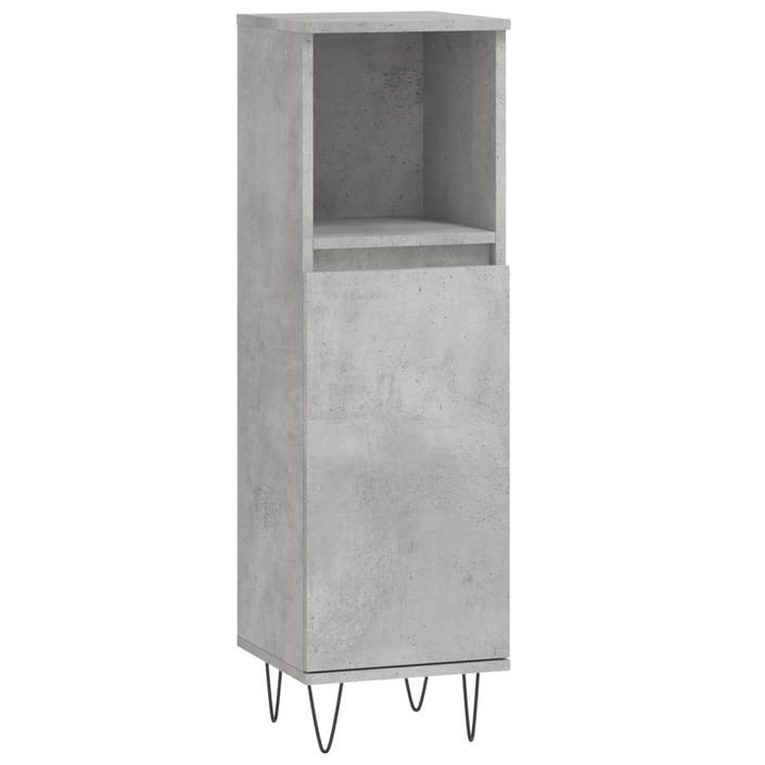 Armoire de salle de bain gris béton 30x30x100 cm - Photo n°1