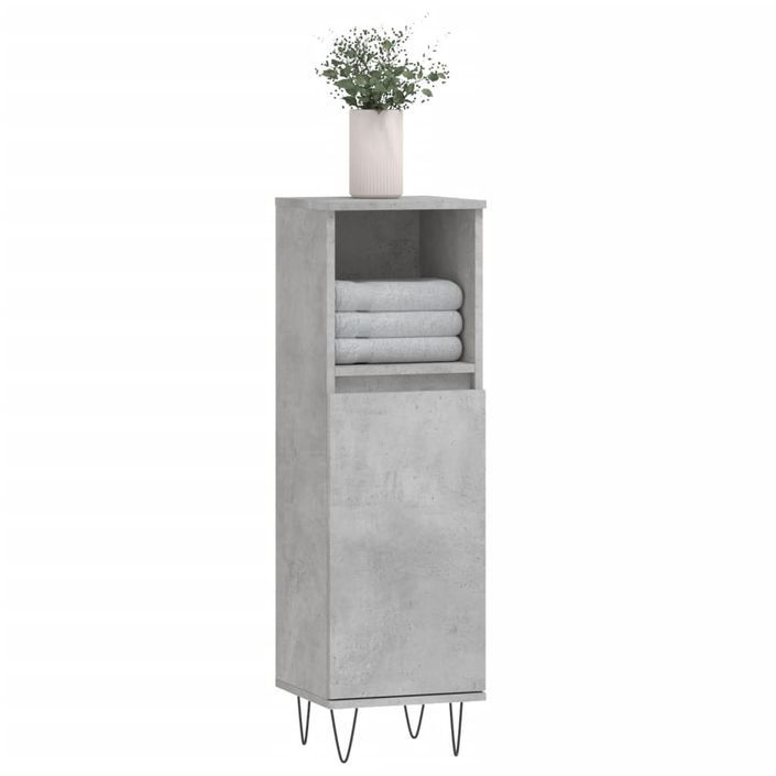 Armoire de salle de bain gris béton 30x30x100 cm - Photo n°3