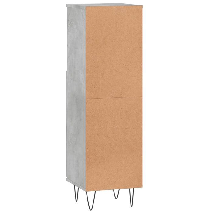 Armoire de salle de bain gris béton 30x30x100 cm - Photo n°8