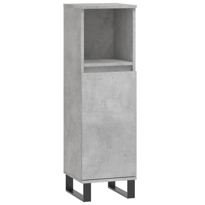 Armoire de salle de bain gris béton 30x30x100 cm - Photo n°1