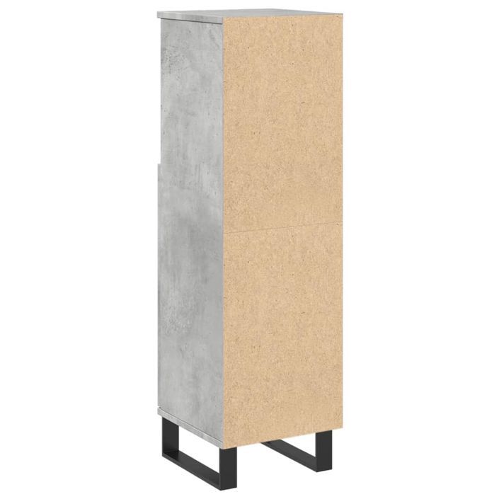 Armoire de salle de bain gris béton 30x30x100 cm - Photo n°6